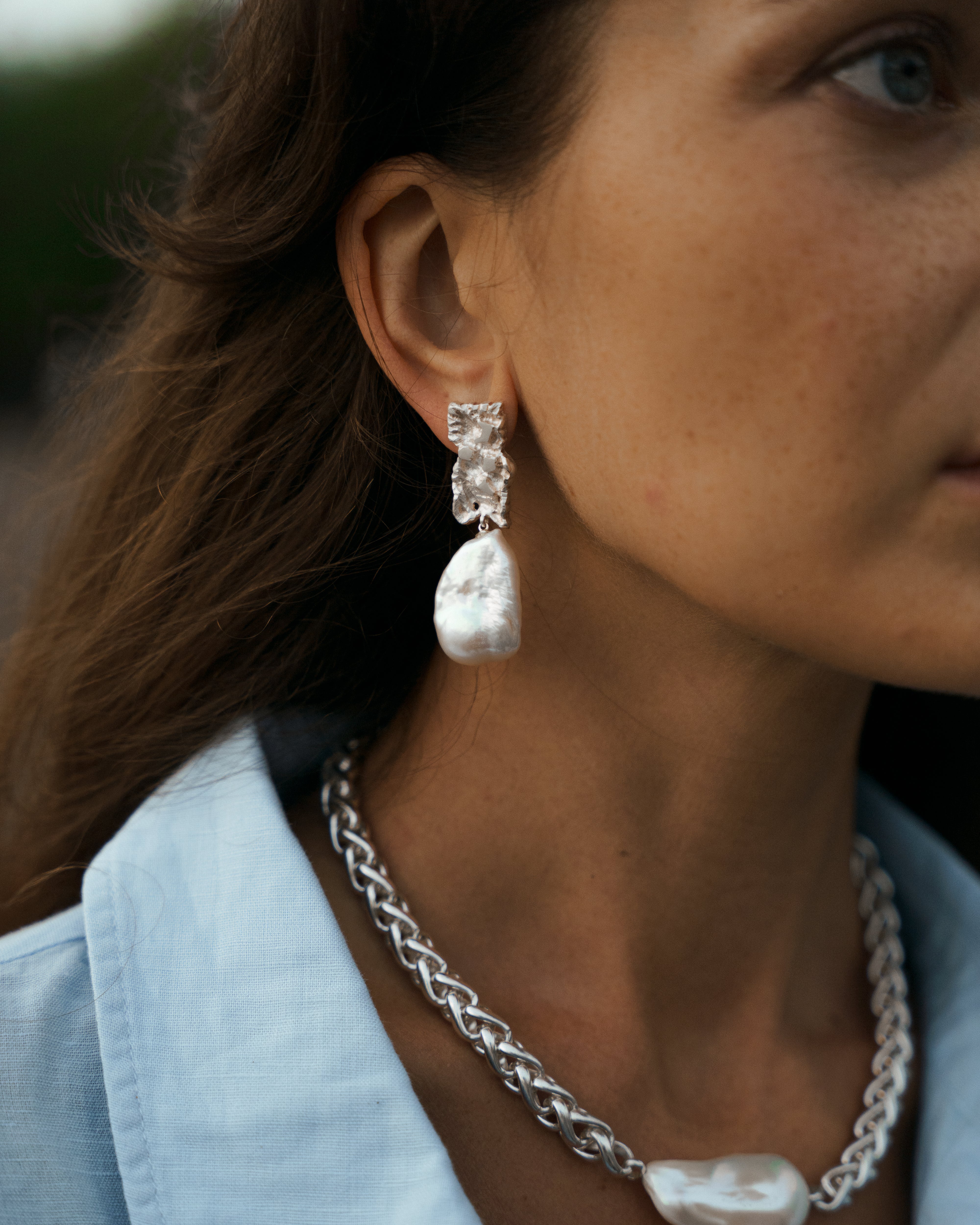 Nugget Pearl Earrings