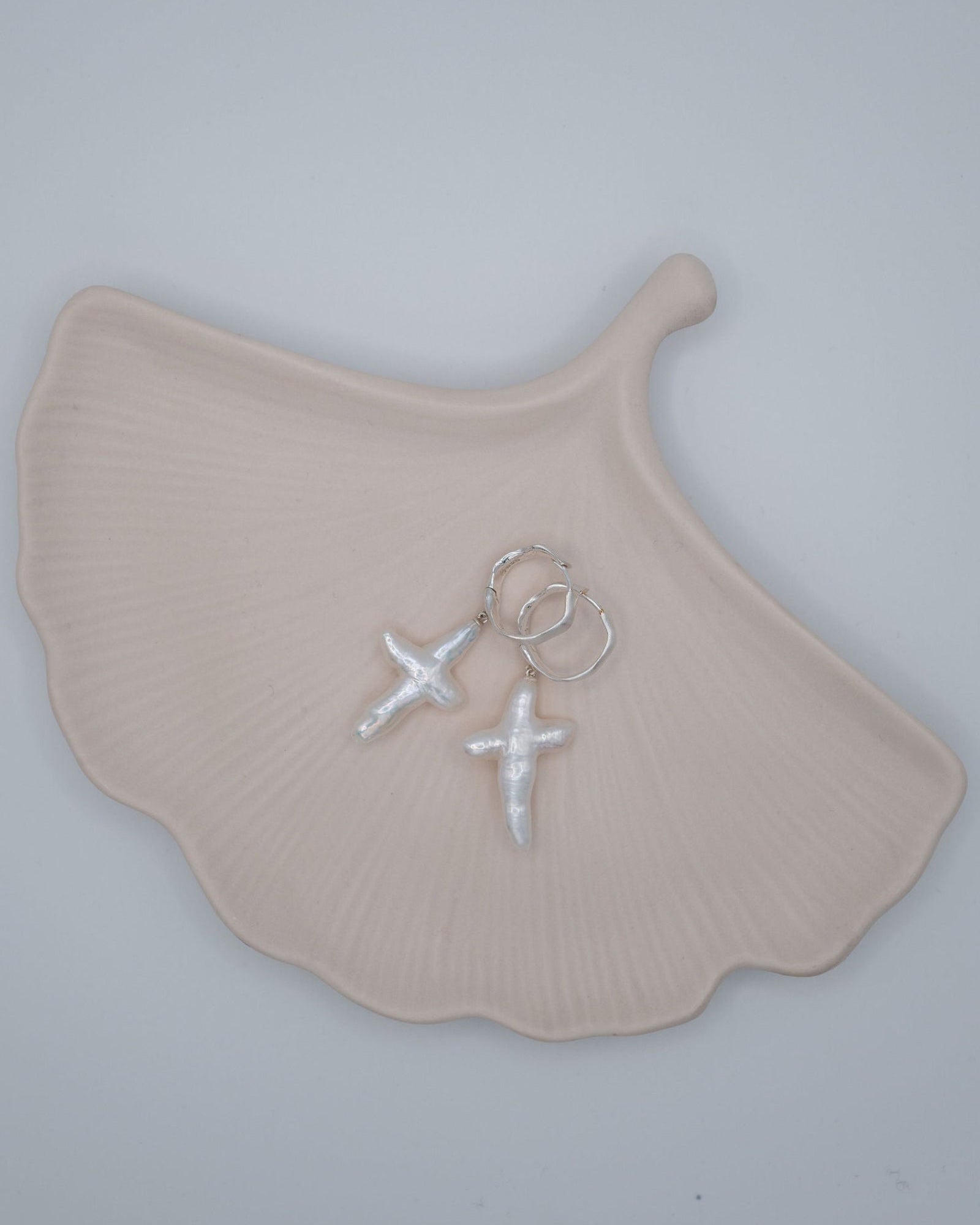 Cross Pearl Earrings